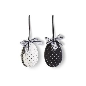 COPY - 4” Black and White Polka Dot Eggs set of two.